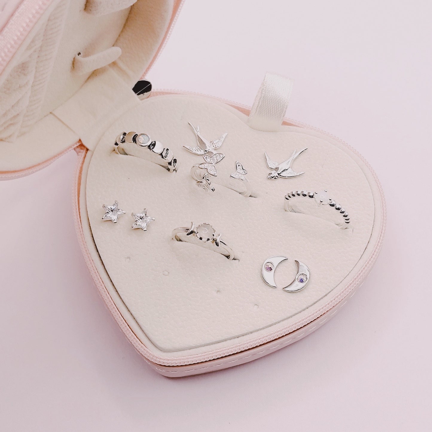 Joyero Corazón Rosa Damasco