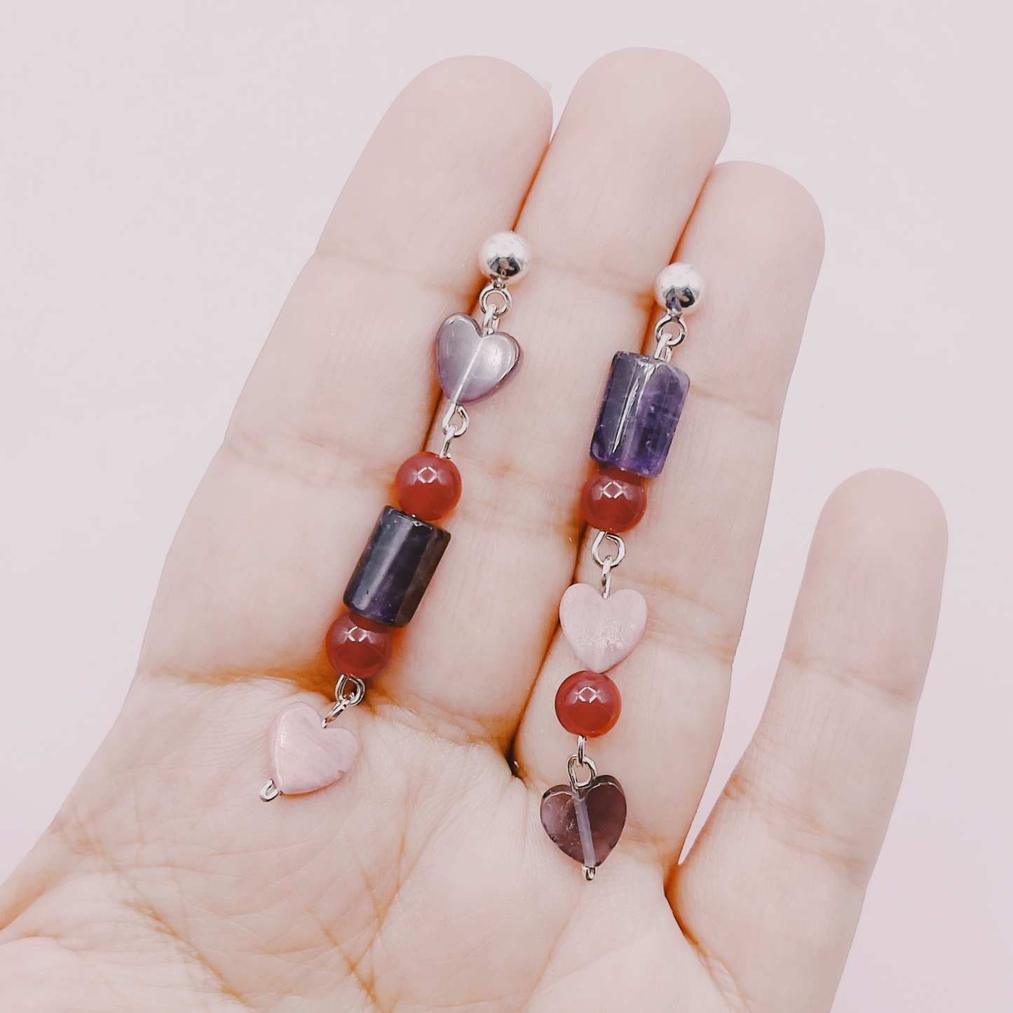 Aros Asimétricos Piedras Colores - Plata 925