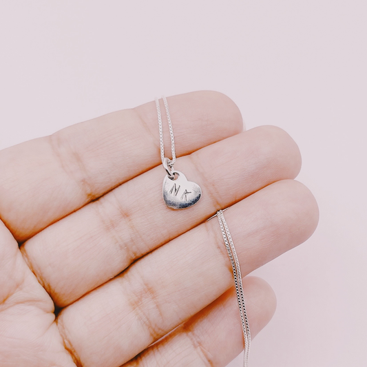 Cadena Corazón Iniciales Personalizables - Plata 925