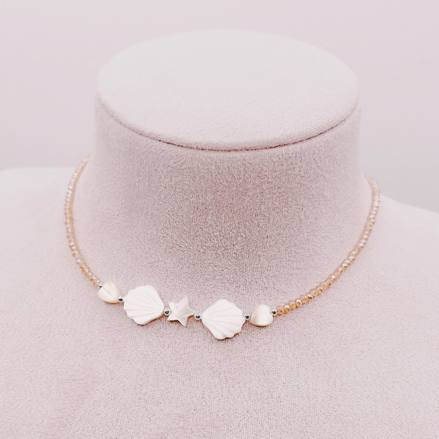 Collar Estrella, Conchitas y Corazones Nácar - Plata 925