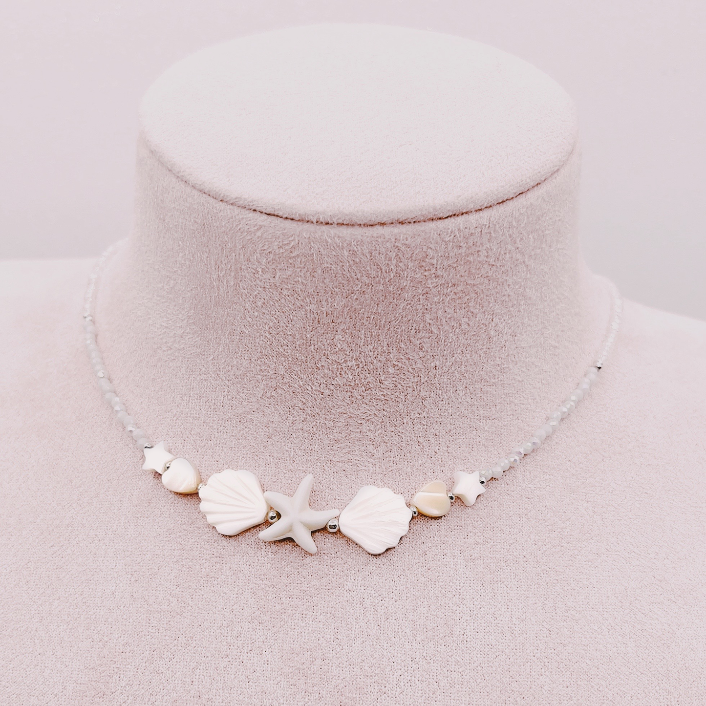 Collar Estrella Mar, Conchitas y Corazones - Plata 925