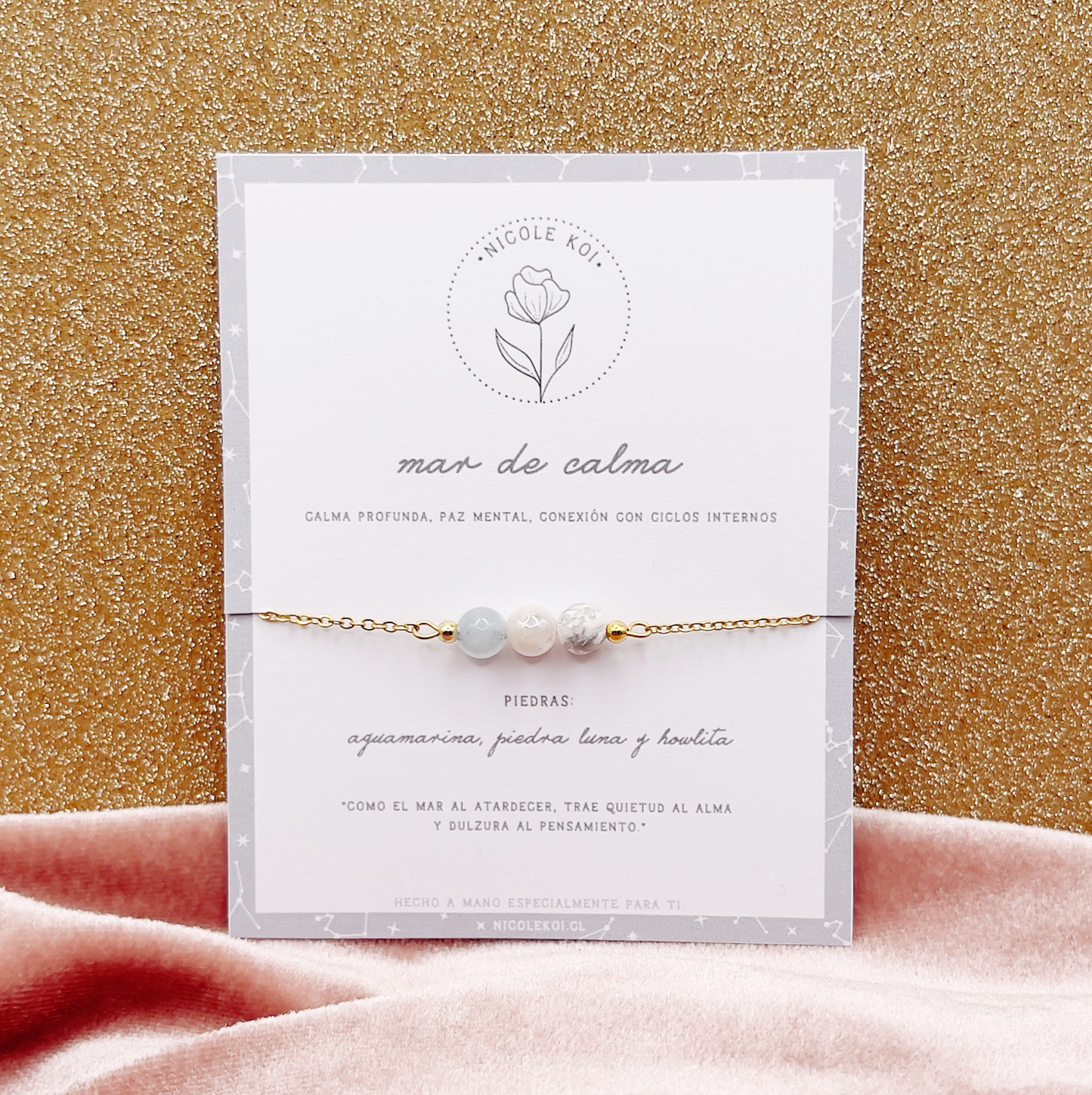 MAR DE CALMA - Pulsera Piedras Significado - Paz Interior