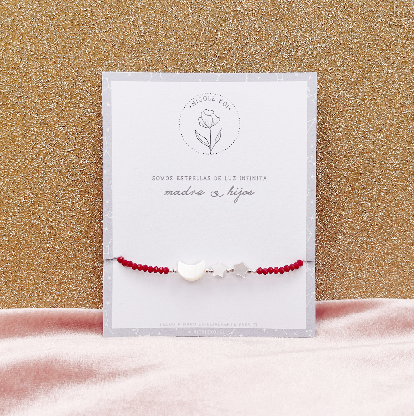 Pulsera Mamá e Hijos Cristales Personalizable - Plata 925