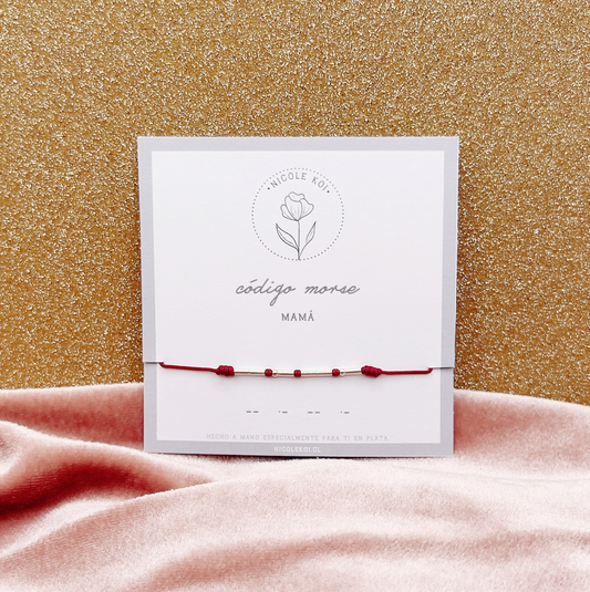 MAMÁ - Pulsera Código Morse Detente - Plata 925