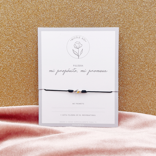 Pulsera "Mi propósito, mi promesa " con cristal original y plata 925