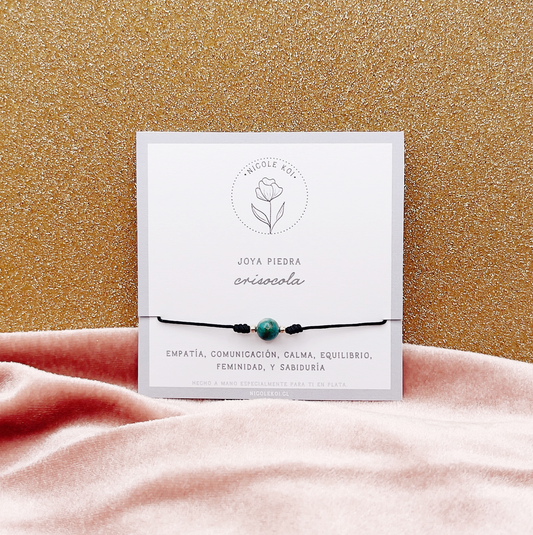 PIEDRA A ELECCIÓN - Pulsera Cuerda - Plata 925