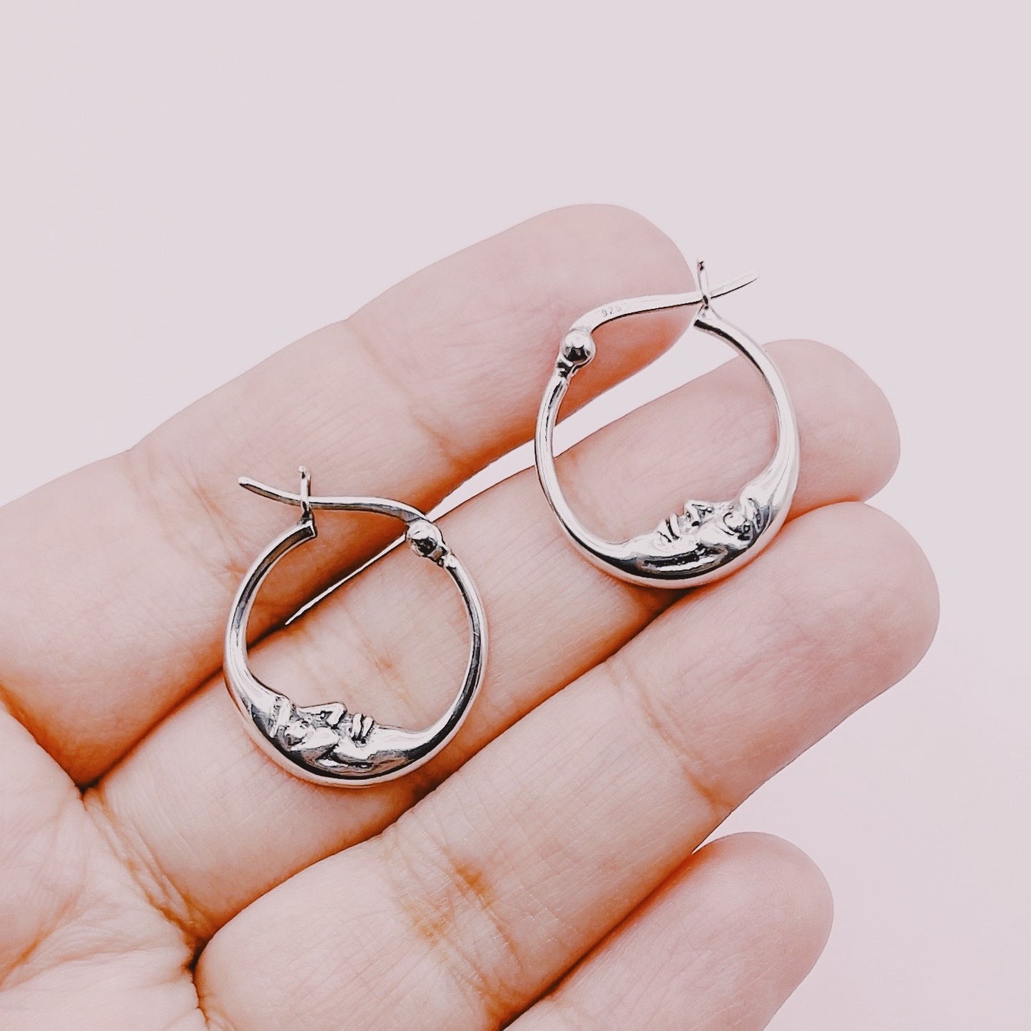 Aros Argollas Broches Medialunas - Plata 925