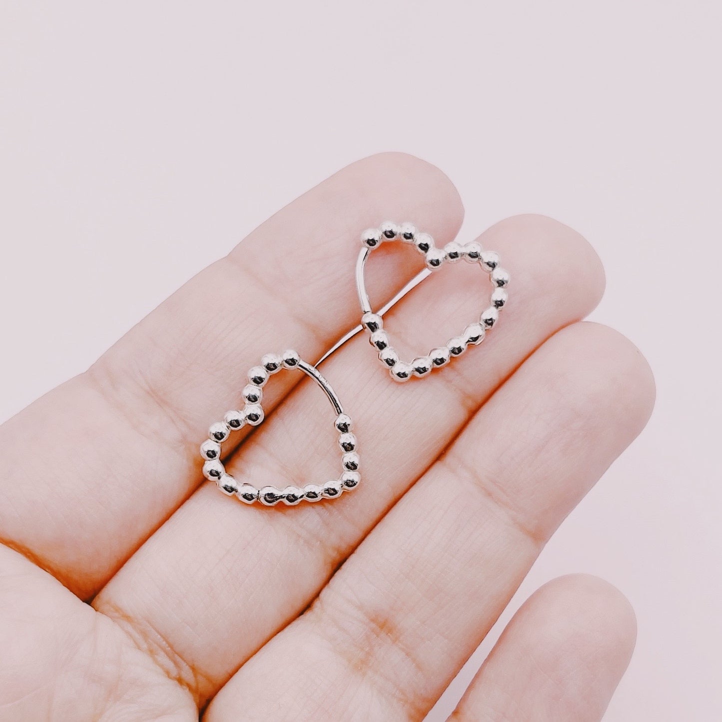 Aros Argollas Huggies Corazones Bolitas - Plata 925