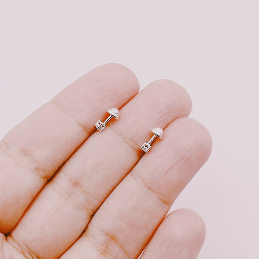 Aros Micro Circones Tope - Plata 925