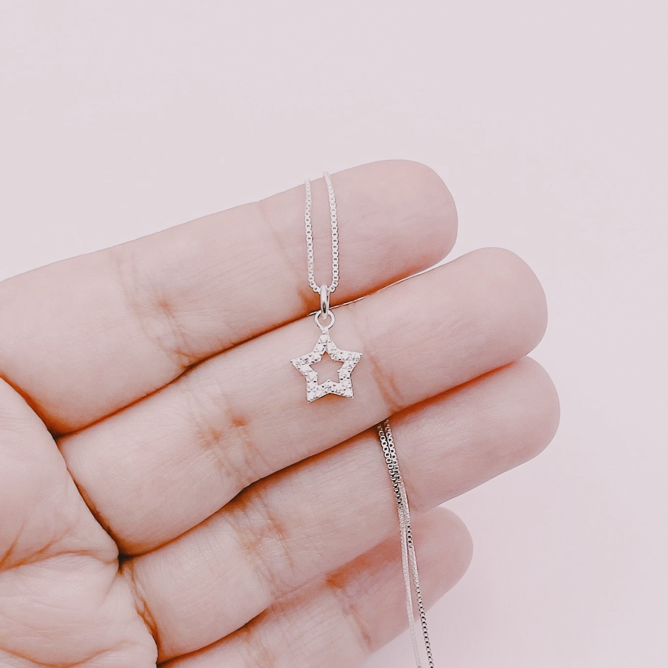 Cadena Estrella Calada Circones - Plata 925