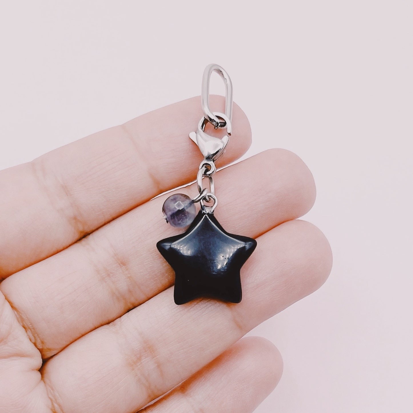 Colgante Mascotas - Estrella Onix con Fuorita