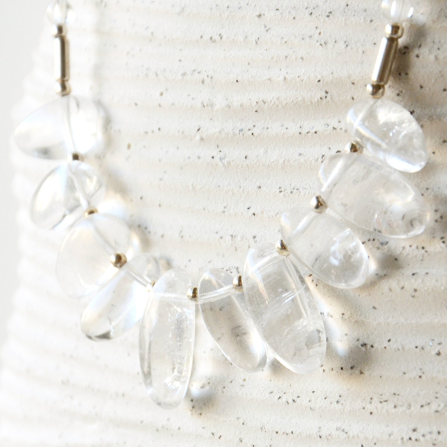 Collar Cuarzo Cristal Chips Diseño - Plata 925