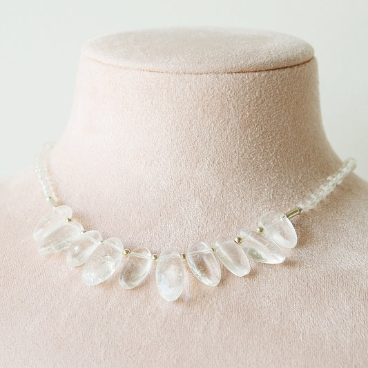 Collar Cuarzo Cristal Chips Diseño - Plata 925