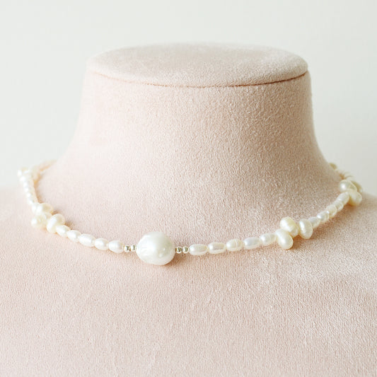 Collar Corto Perlas Mix Cultivadas & Río