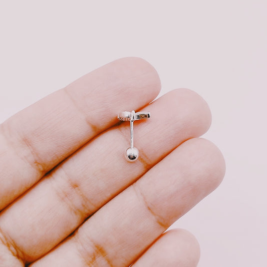 Piercing Tope Mariposa Nácar - Plata 925