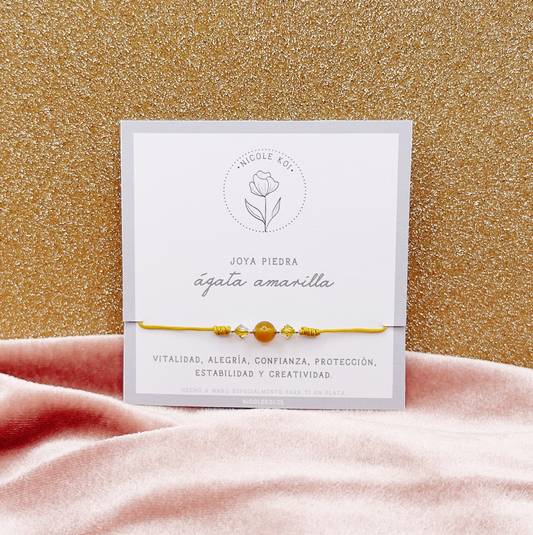 PIEDRA A ELECCIÓN - Pulsera Cuerda & Cristales - Plata 925