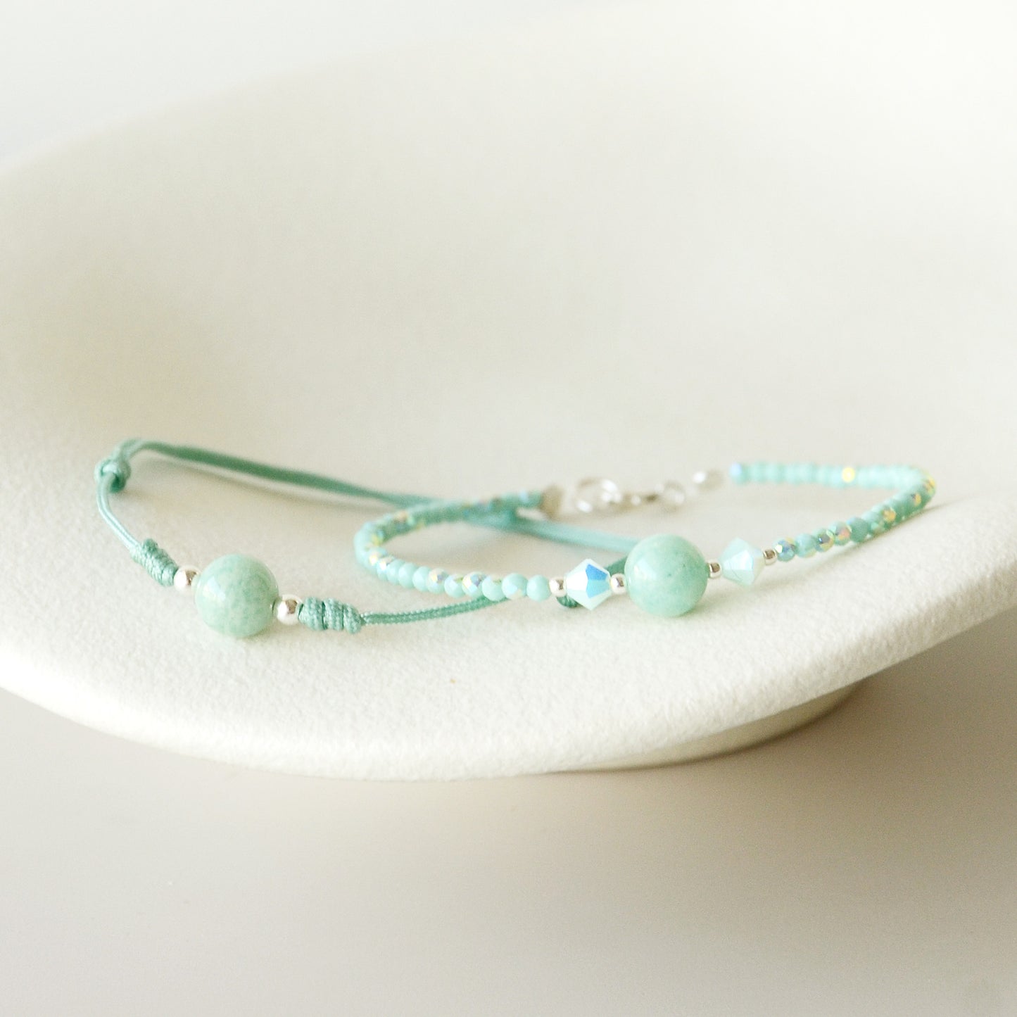 Pulsera Amazonita Clásica & Cristales - A Elección