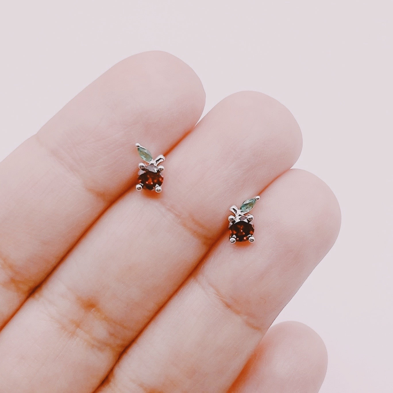 Aros Frutales Manzanas Circones - Plata 925