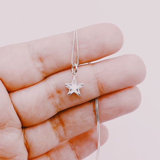 Cadena Punto Luz Estrella Circón Clear - Plata 925