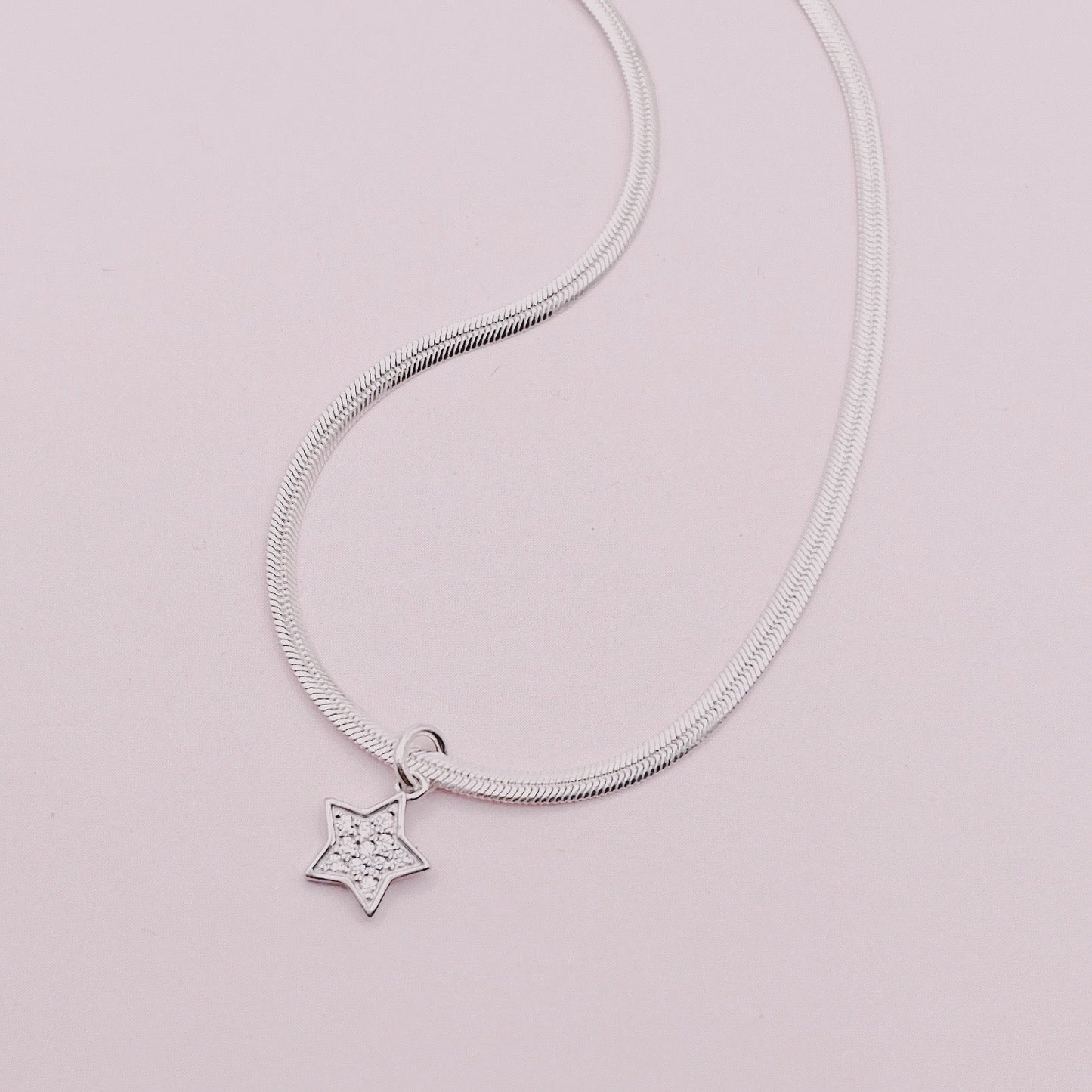 Cadena Cinta Colgante Estrella Circones - Plata 925