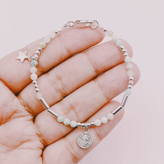 Pulsera San Benito Amazonitas - Plata 925