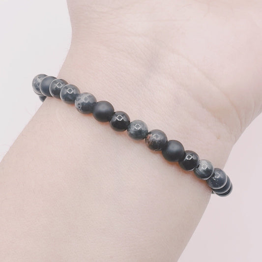 Pulsera Hombre Mix Piedras Negras