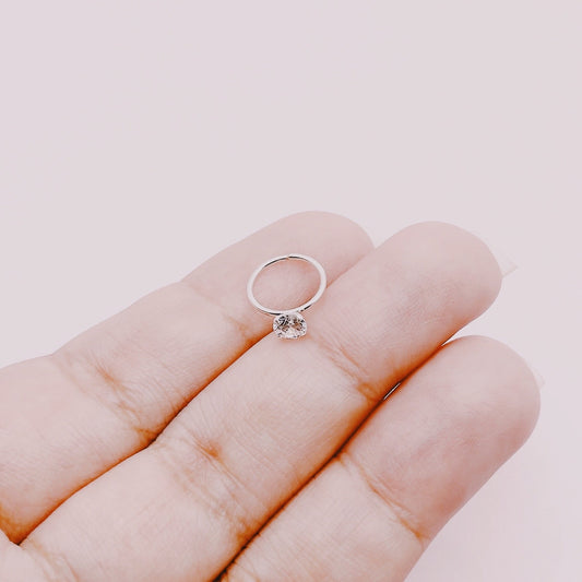 Piercing Nariz Argolla Circón - Plata 925