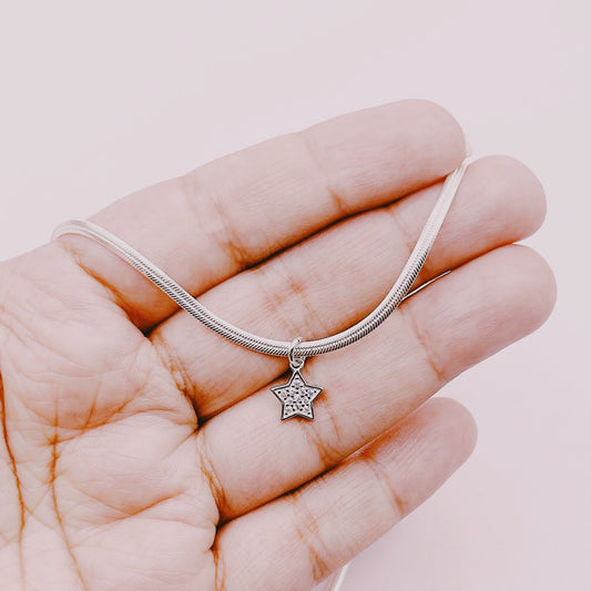 Cadena Cinta Colgante Estrella Circones - Plata 925