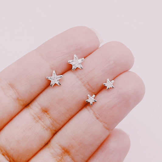 Aros Circones Forma Estrella - Plata 925