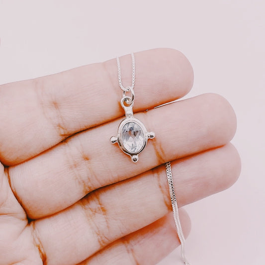 Cadena Aguamarina Bolitas - Plata 925