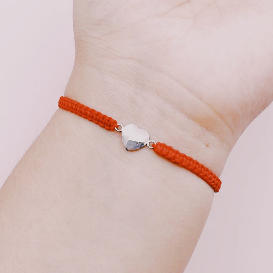 Pulsera Detente Protectora Roja Corazón Iniciales Personalizables - Plata 925