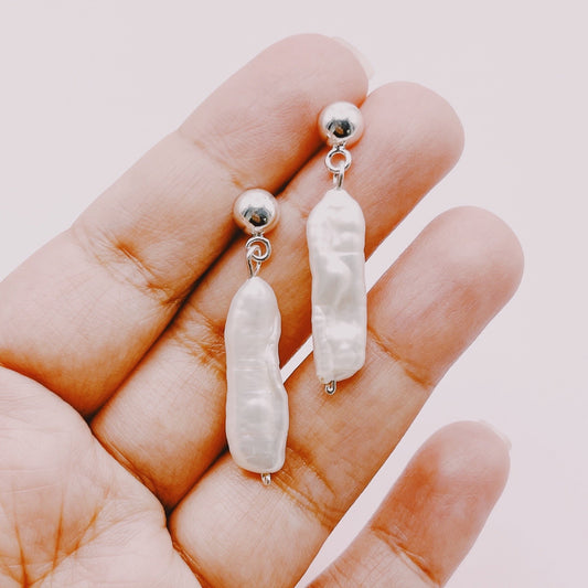 Aros Perlas Barrocas - Plata 925