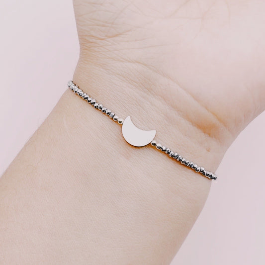 Pulsera Luna Nácar y Cristales - Plata 925