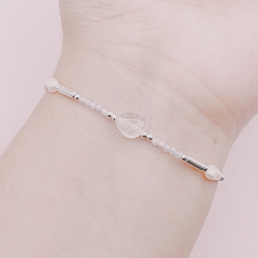 Pulsera Aguamarina, Perlas & Circonitas Lilas - Plata 925