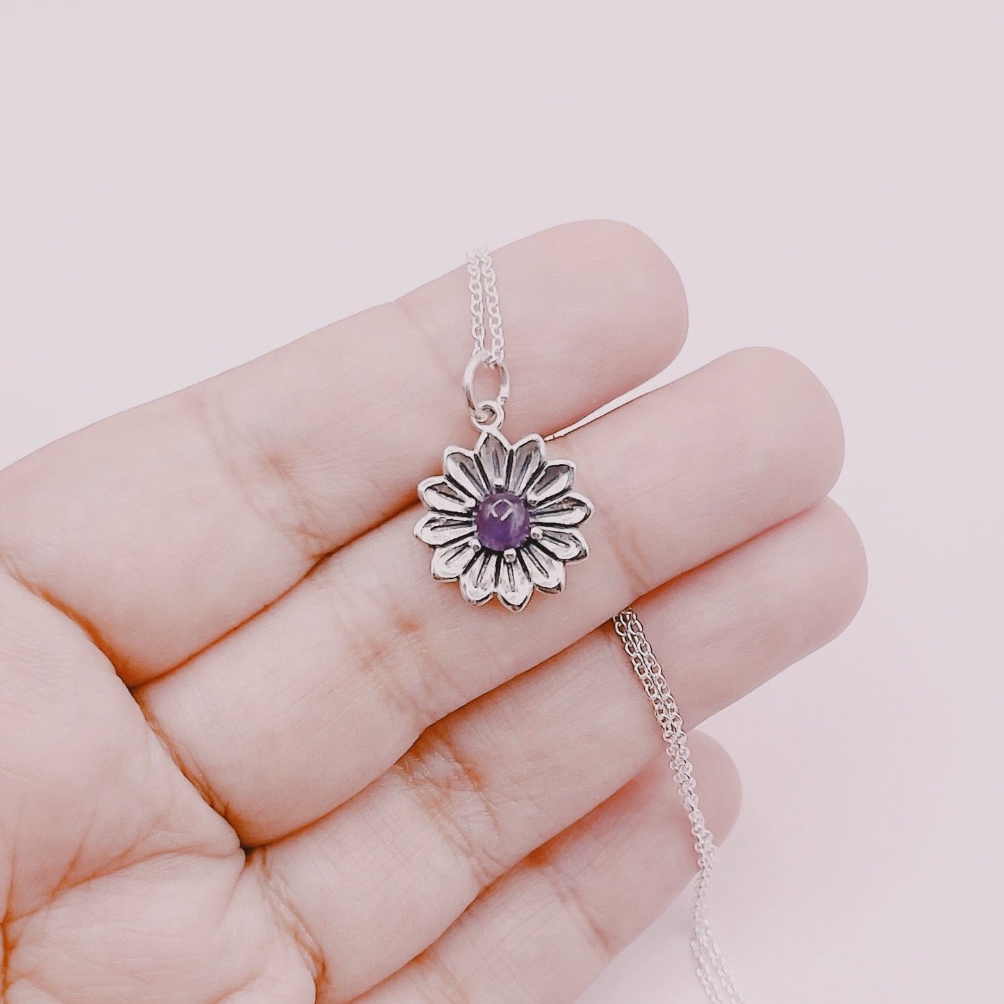 Cadena Flor Piedra a Elección - Plata 925