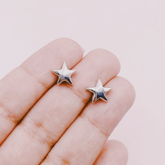 Aros Estrellas Relieve - Plata 925