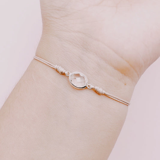 Pulsera Cuerda Circón Cuarzo - Plata 925