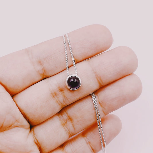 Cadena Punto Luz Piedra Amatista - Plata 925