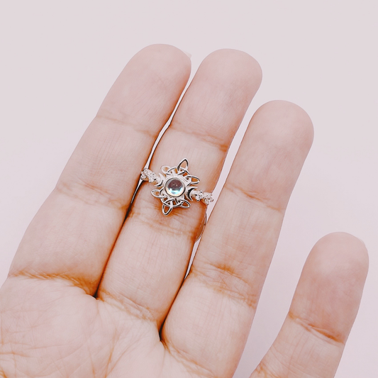 Anillo Nudo Bruja Cuarzo Aura - Plata 925