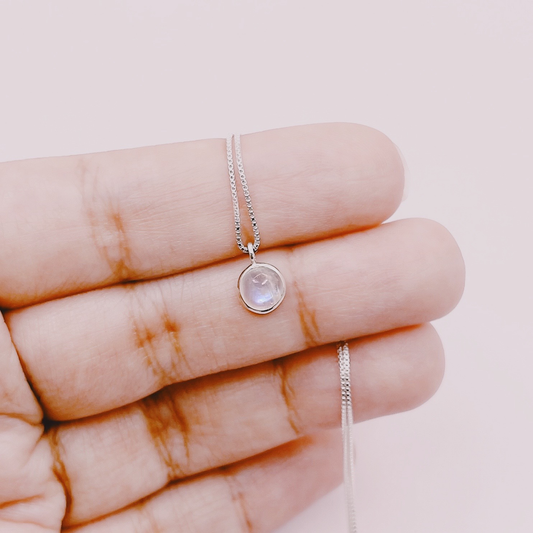 Cadena Punto Luz Piedra Luna - Plata 925