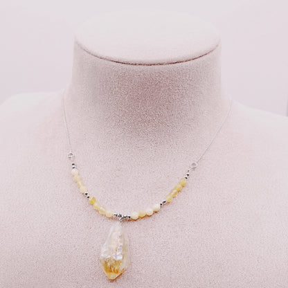 Cadena Ópalo Amarillo & Citrino Aura - Plata 925
