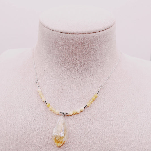Cadena Ópalo Amarillo & Citrino Aura - Plata 925