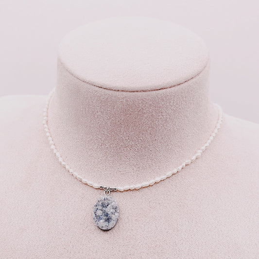 Collar Micro Perlas Río & Drusa Amatista - Plata 925