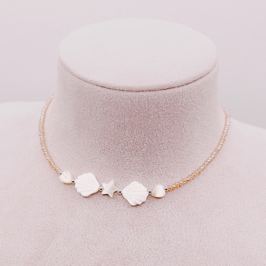 Collar Estrella, Conchitas y Corazones Nácar - Plata 925