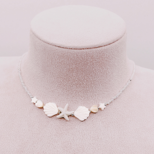 Collar Estrella Mar, Conchitas y Corazones - Plata 925