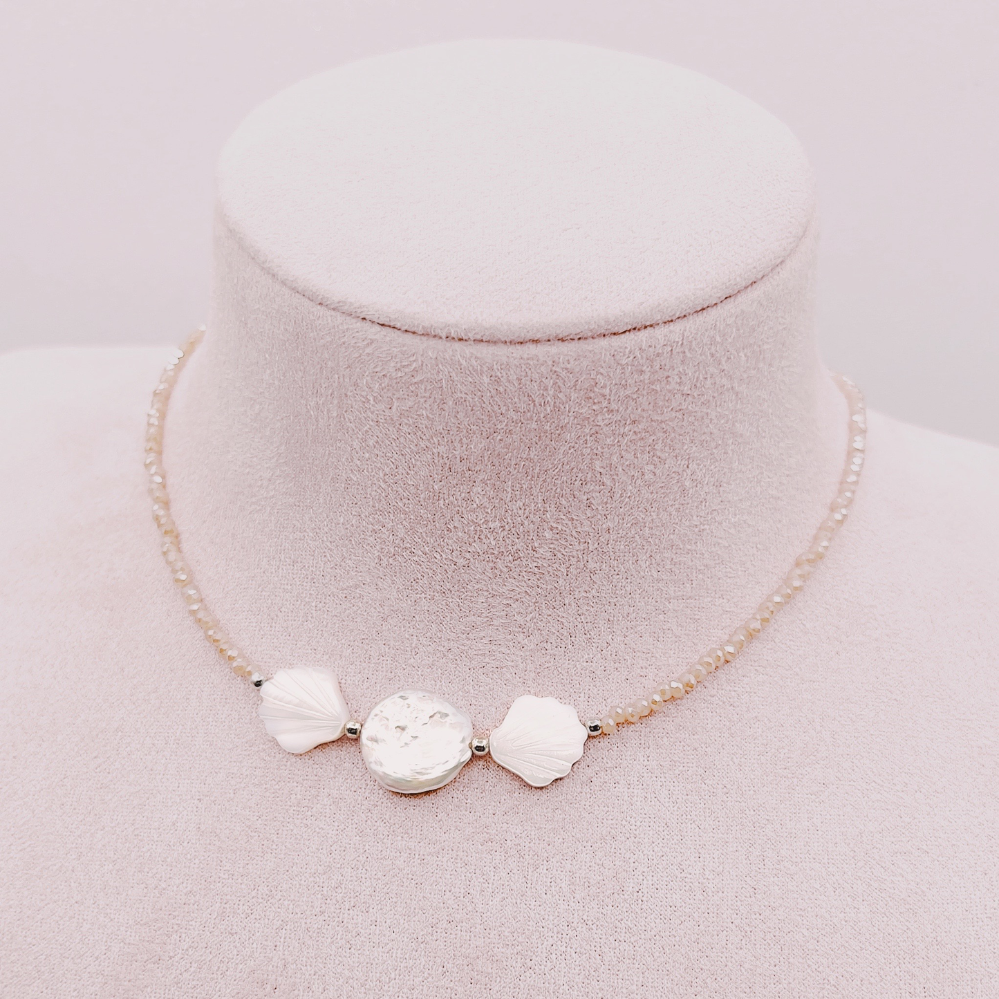 Collar Perla Barroca y Conchitas - Plata 925