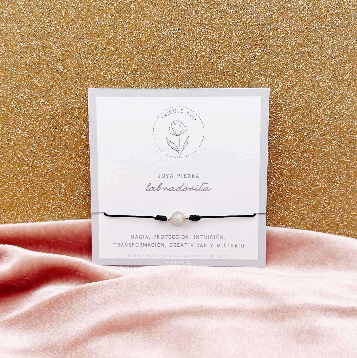 PIEDRA A ELECCIÓN - Pulsera Cuerda - Plata 925