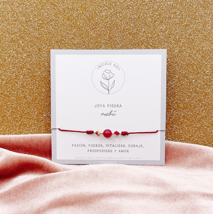 PIEDRA A ELECCIÓN - Pulsera Cuerda & Cristales - Plata 925