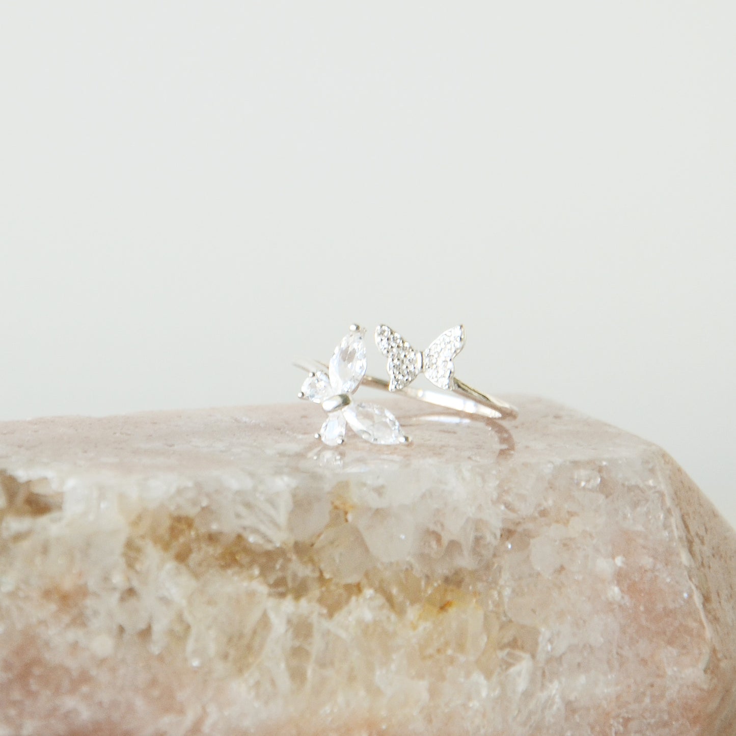 Anillo Mariposas Ajustable Circones - Plata 925
