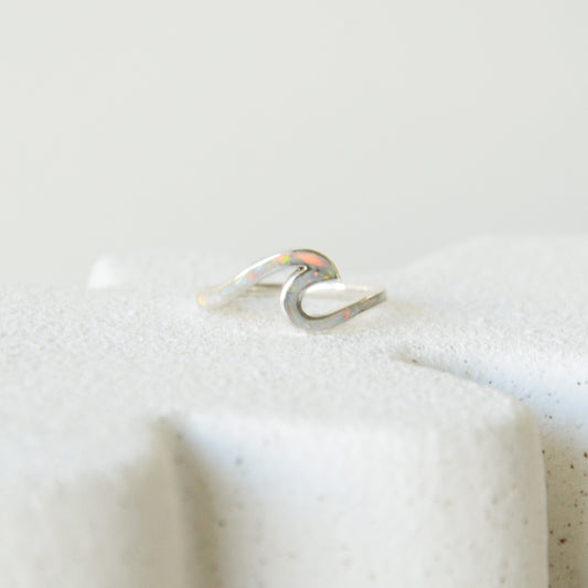 Anillo Ola Mar Ópalo - Plata 925